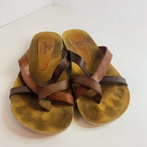 Yokono Made In Spain Brown Flip Flop Leather Women’s Sandals Size 9
